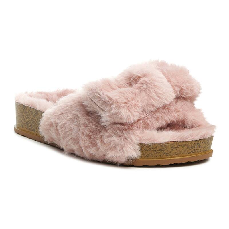 ロンドンラグ レディース シューズ サンダル London Rag Fuzz Women's Bow Slip-On Sandals Pink ピンク