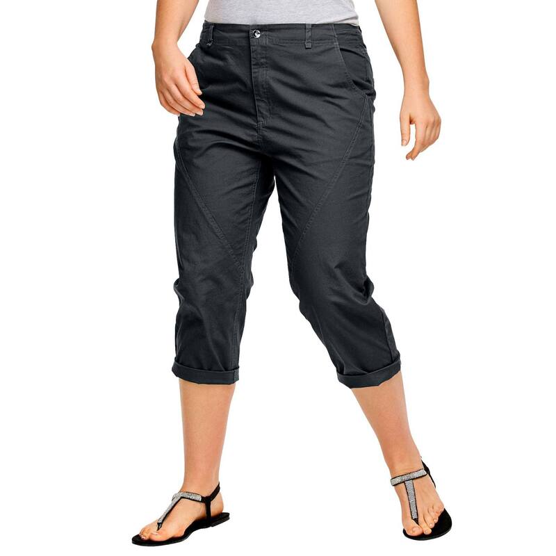 Ellos レディース ボトムス カジュアルパンツ プラスサイズ キャップ Ellos Women's Plusize Seamed Capris Black ブラック