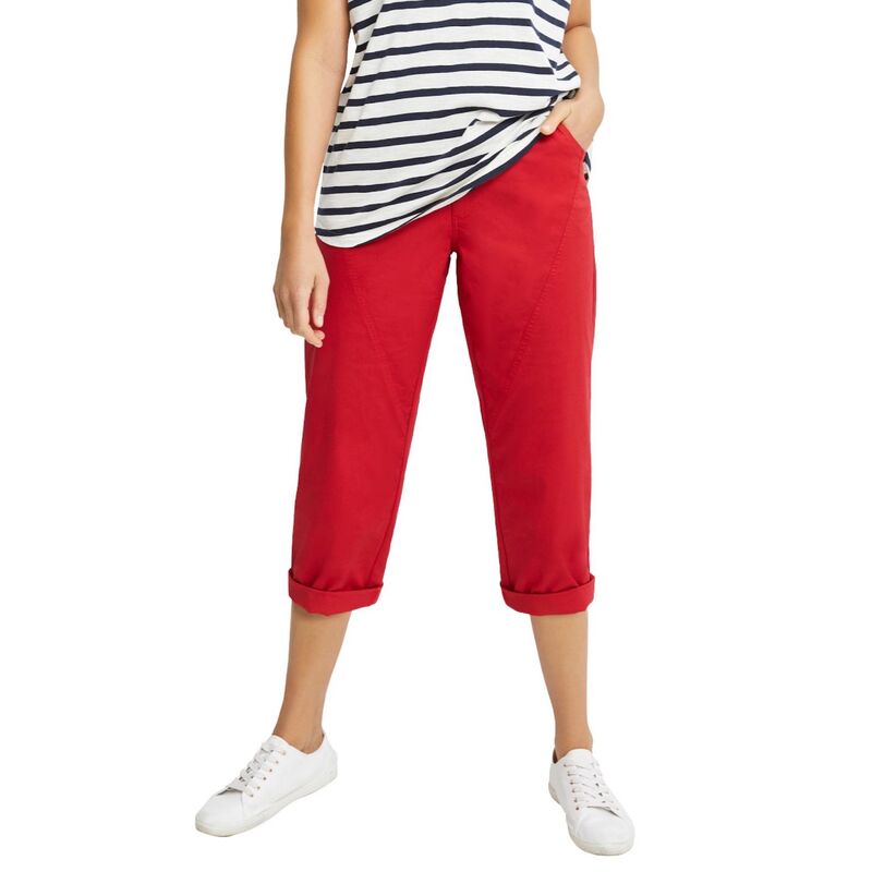 Ellos レディース ボトムス カジュアルパンツ プラスサイズ キャップ Ellos Women's Plusize Seamed Capris Chili Red レッド