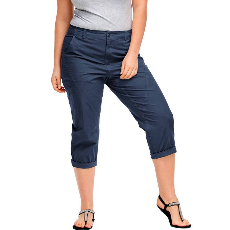 Ellos レディース ボトムス カジュアルパンツ プラスサイズ キャップ Ellos Women's Plusize Seamed Capris Rich Navy ネイビー