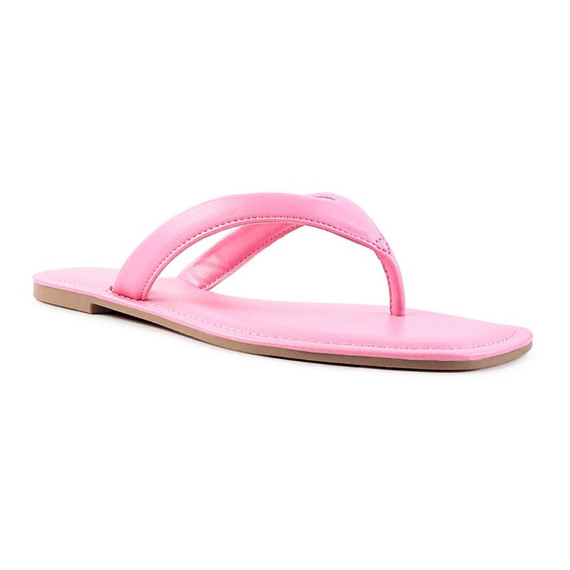 ロンドンラグ レディース シューズ サンダル London Rag Women's Rera Square-Toe Thong Slide Sandals Pink ピンク
