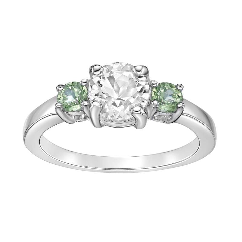 Gemminded レディース アクセサリー リング Gemminded Sterling Silver White Topaz & Gemstone Ring Peridot ホワイト|ReVida 店