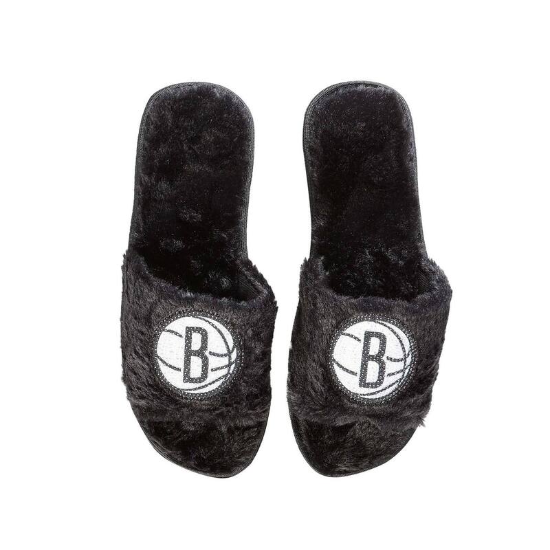アンブランデッド レディース シューズ サンダル Unbranded Women's FOCO Black Brooklynets Rhinestone Fuzzy Slippers Net Black ブラック 9,706円