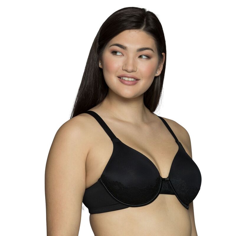 バニティフェア レディース アンダーウェア ブラジャー レース Vanity FairR Beauty Back Smoother Lace Full-Figure Bra 76382 Mid Black ブラック