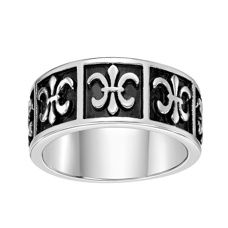 山猫 メンズ 付属品 輪っか プルオーバー Men\u0027s LYNX Stainlessteel Fleur De Lis Ring Two Tone