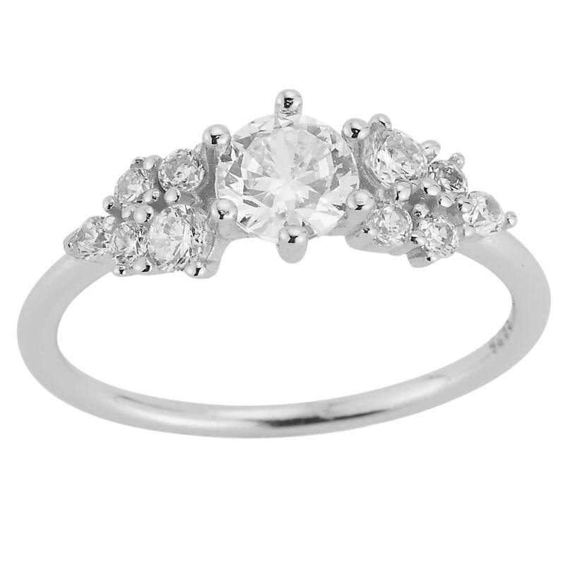 Sunkissed Sterling レディース アクセサリー リング Sunkissed Sterling Silver Cubic Zirconia Clustering Silver Tone シルバー