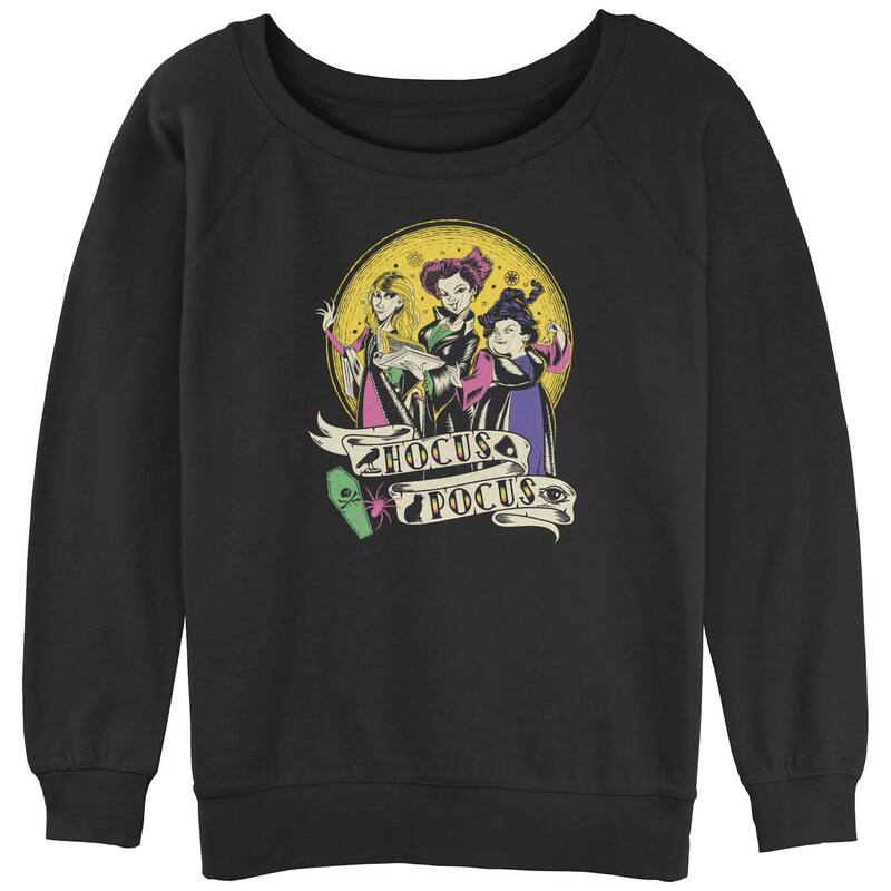 ディズニー レディース トップス Tシャツ グラフィック Disney's Hocus Pocusanderson Sisters Moonlight Retro Juniors' Graphic Pullover Black ブラック