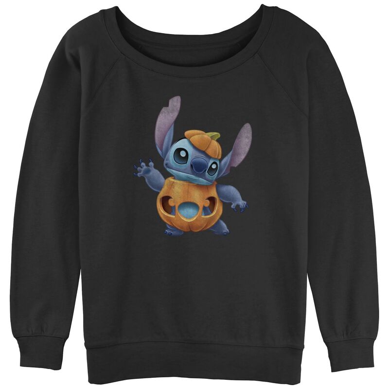 ディズニー レディース トップス Tシャツ グラフィック Disney's Lilo & Stitch Pumpkin Stitch Juniors' Graphic Pullover Black ブラック