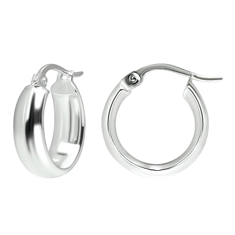 Aleure Precioso レディース アクセサリー ピアス・イヤリング Aleure Precioso Sterling Silver 1/2 Round Hoop Earringsterling Silver シルバー