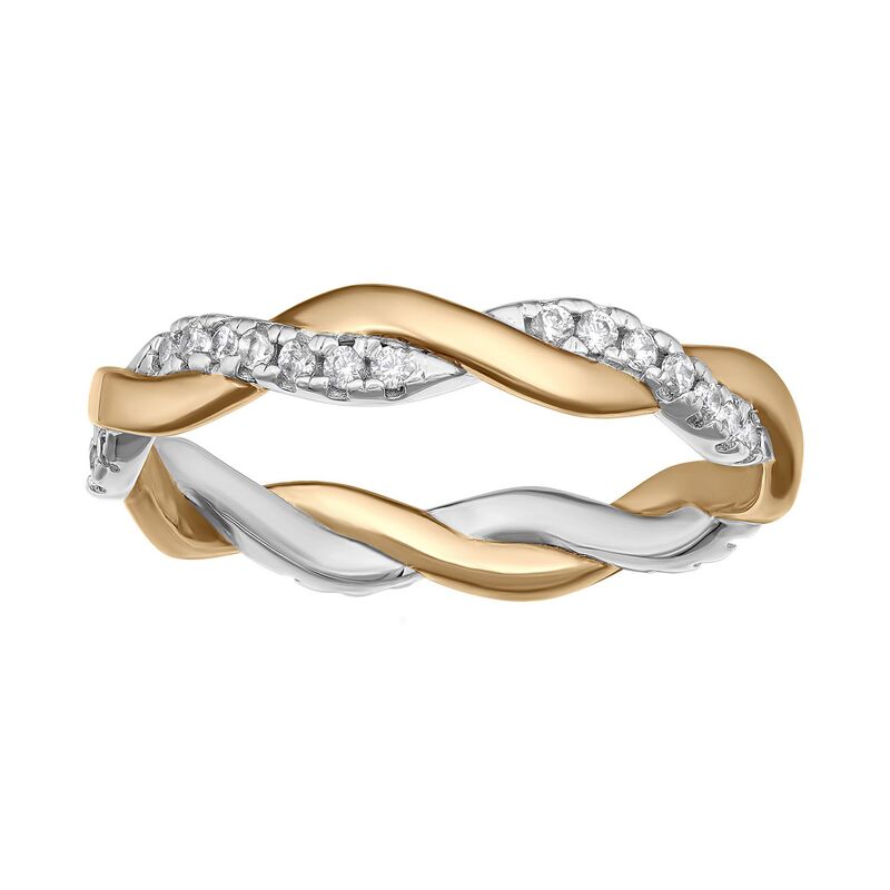 プリムローズ レディース アクセサリー リング PRIMROSE Sterling Silver Cubic Zirconia Twist Ring Two Tone Gold Sterling ゴールド