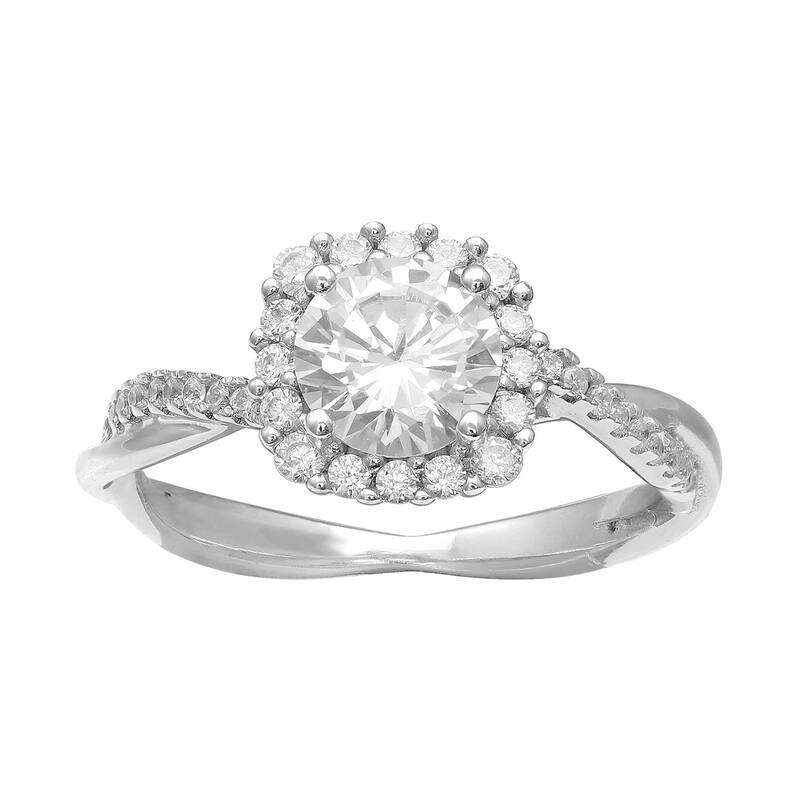プリムローズ レディース アクセサリー リング PRIMROSE Sterling Silver Cubic Zirconia Cushion Halo Ring Sterling シルバー