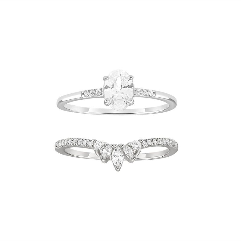 プリムローズ レディース アクセサリー リング PRIMROSE Cubic Zirconia Duo Ring Set Sterling Silver シルバー｜ReVida 店