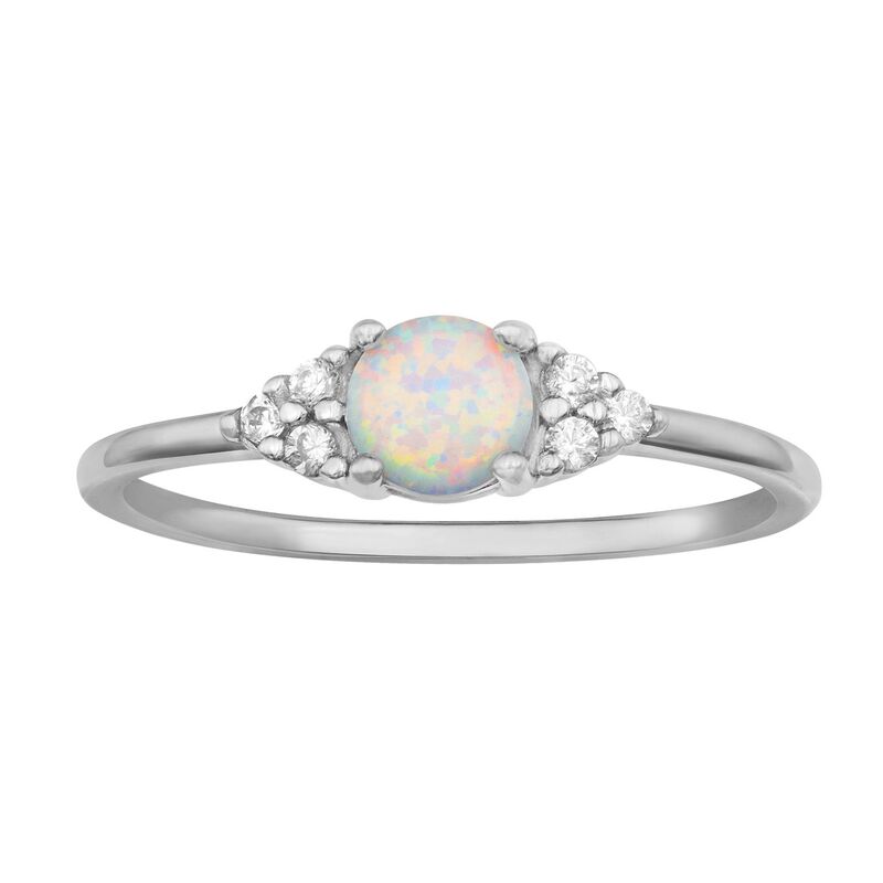 プリムローズ レディース アクセサリー リング PRIMROSE Sterling Silver White Opal & Cubic Zirconia Clustering Sterling Silver シルバー