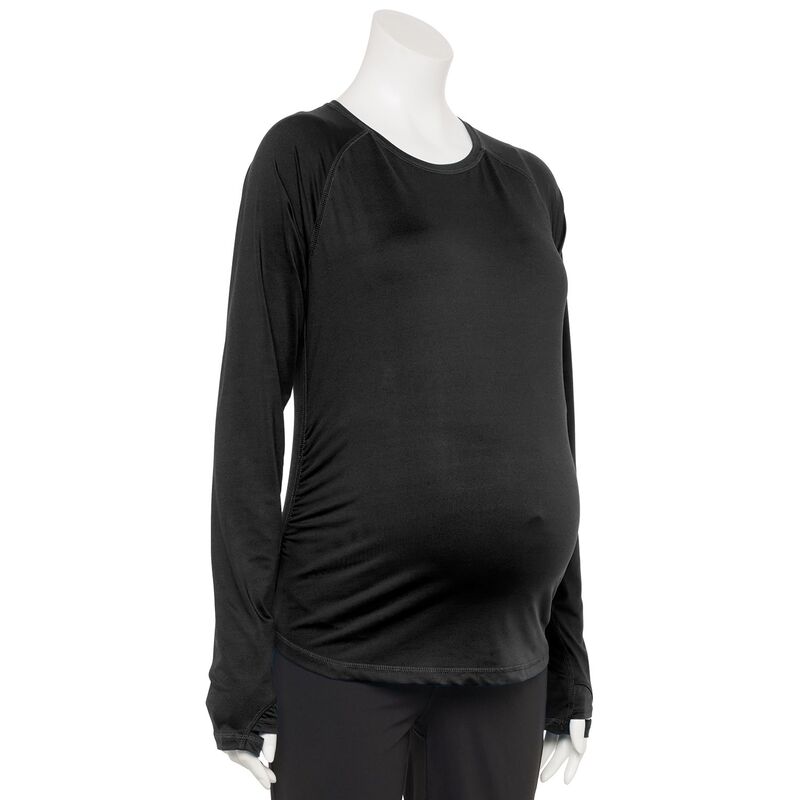 Tek Gear レディース トップス Tシャツ マタニティ Maternity Tek GearR Dry Tek Long Sleeve Tee Mineral Black ブラック