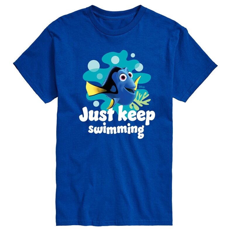 ディズニー ピクサー メンズ トップス Tシャツ グラフィック Disney / Pixar's Finding Nemo Dory Men's Just Keep Swimmingraphic Tee Blue ブルー