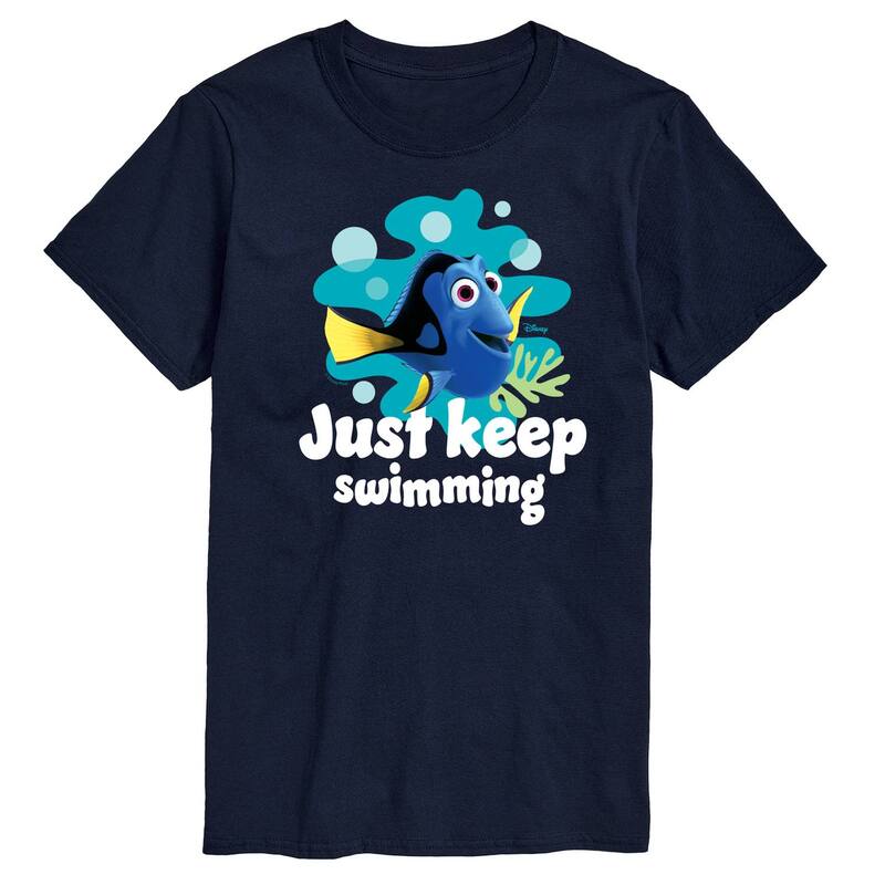 ディズニー ピクサー メンズ トップス Tシャツ グラフィック Disney / Pixar's Finding Nemo Dory Men's Just Keep Swimmingraphic Tee Navy ネイビー