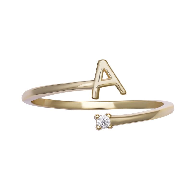 プリムローズ レディース アクセサリー リング PRIMROSE Sterling Silver Cubic Zirconia Initial Bypass Band Ringold Tone A ゴールド|ReVida 店