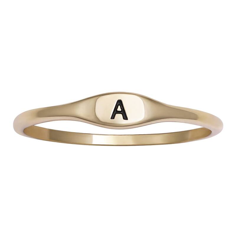 プリムローズ レディース アクセサリー リング PRIMROSE Polished Oval Oxidized Initial Ringold Tone A ゴールド｜ReVida 店