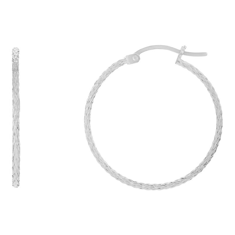 プリムローズ レディース アクセサリー ピアス・イヤリング PRIMROSE Sterling Silver Textured Hoop Earringsterling Silver シルバー｜ReVida 店