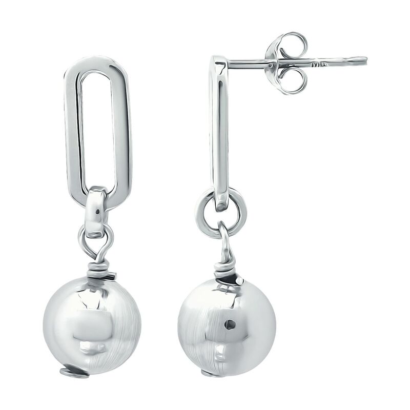 Aleure Precioso レディース アクセサリー ピアス・イヤリング Aleure Precioso Sterling Silver Paper Clip & Textured Beadrop Earringsterling Silver シルバー
