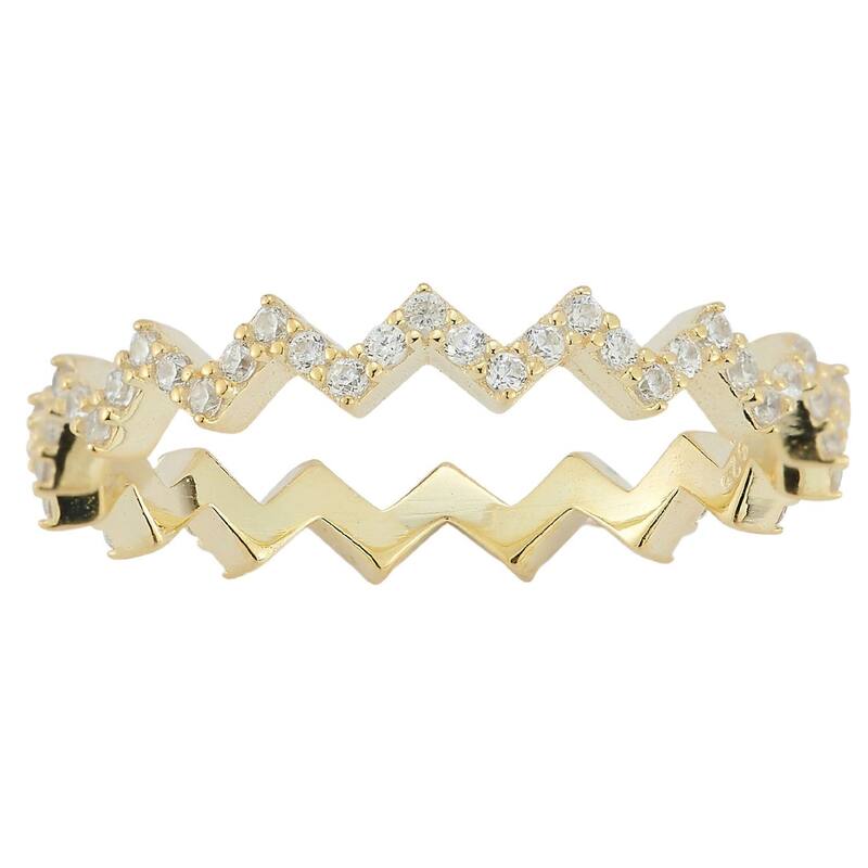 Sunkissed Sterling レディース アクセサリー リング Sunkissed Sterling Silver Cubic Zirconia Zigzag Ringold Tone ゴールド 16,775円
