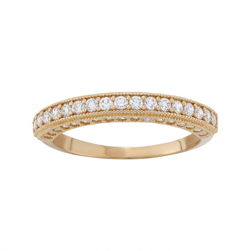 Designs by Gioelli レディース アクセサリー リング Designs by Gioelli Cubic Zirconia Wedding Ring in 10k White ホワイト