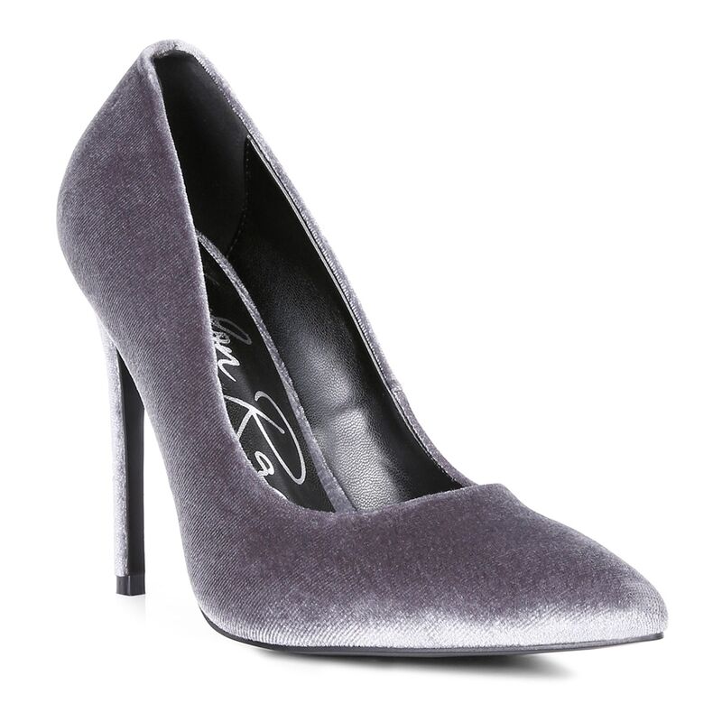 ロンドンラグ レディース シューズ パンプス 天鵞絨 London Rag Janessa Women\u0027s Velvet Pumps Gray 薄墨色
