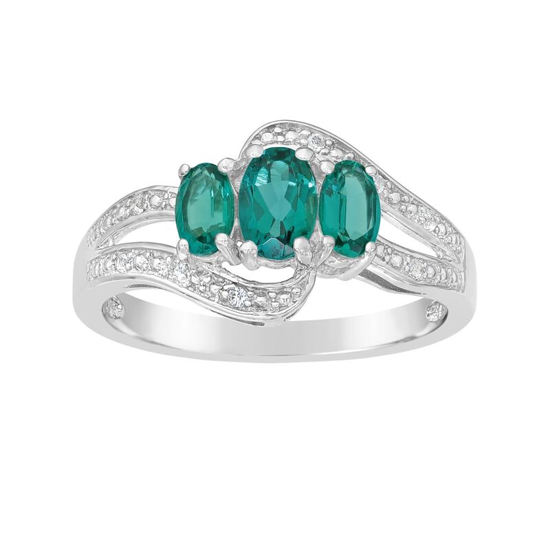 Gemminded レディース アクセサリー リング Gemminded Sterling Silver Lab-Created Emerald & Lab-Created White Sapphire Ringreen グリーン