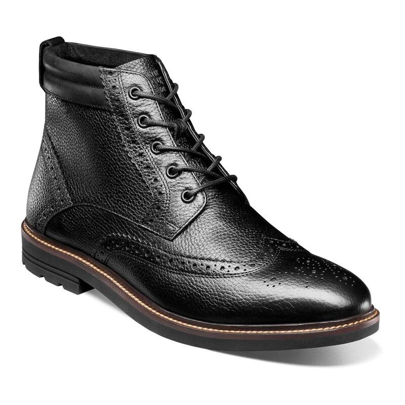 ノンブッシュ メンズ シューズ ブーツ・レインブーツ ウィングチップ レース Nunn BushR Odell II Men Wingtip Lace-Up Boots Black Tumbled ブラック