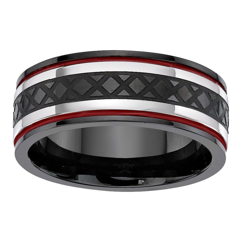 リンクス メンズ アクセサリー リング Tシャツ LYNX Men Iron Plated Stainlessteel Textured Ring Stainless