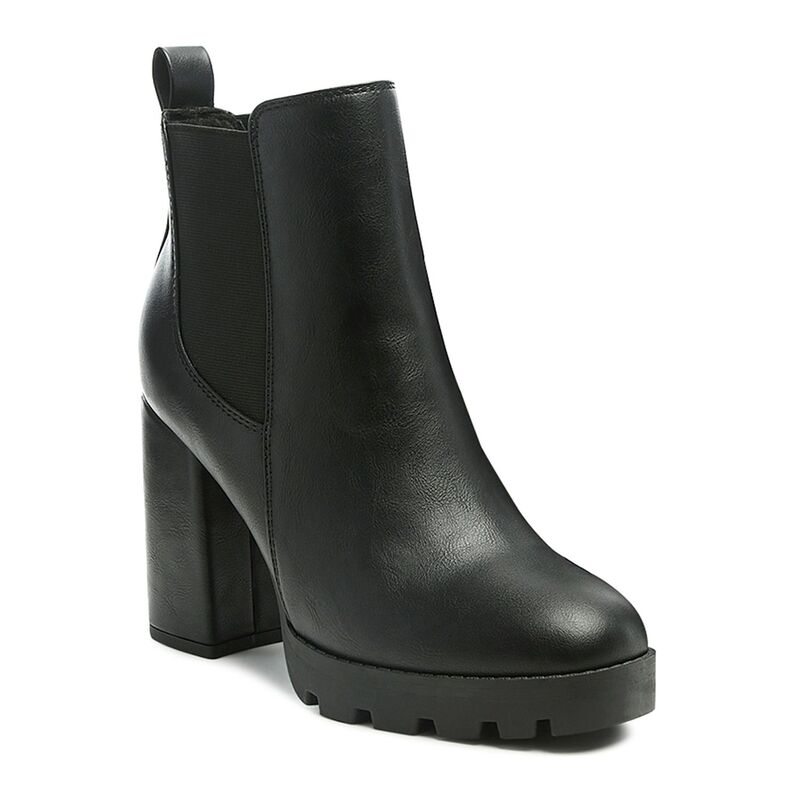ロンドンラグ レディース シューズ ブーツ・レインブーツ チェルシーブーツ チェルシー ヒール London Rag Sonia Women's Block Heel Chelsea Boots Black ブラック｜ReVida 店 12,226円