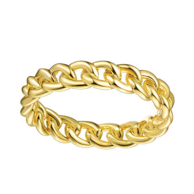 アンブランデッド レディース アクセサリー リング Unbranded 14k Gold over Sterling Silver Chain Band Ringold Tone ゴールド