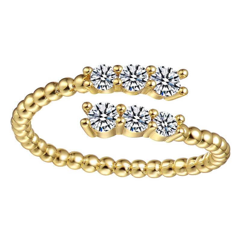 アンブランデッド レディース アクセサリー リング Unbranded Sterling Silver Cubic Zirconia Coiled Bead Stacking Ringold Tone ゴールド