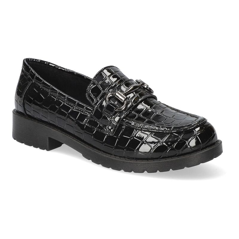 イージーストリート レディース シューズ スリッポン・ローファー Easy Street Witney Comfort Women's Loafers Black Croco ブラック