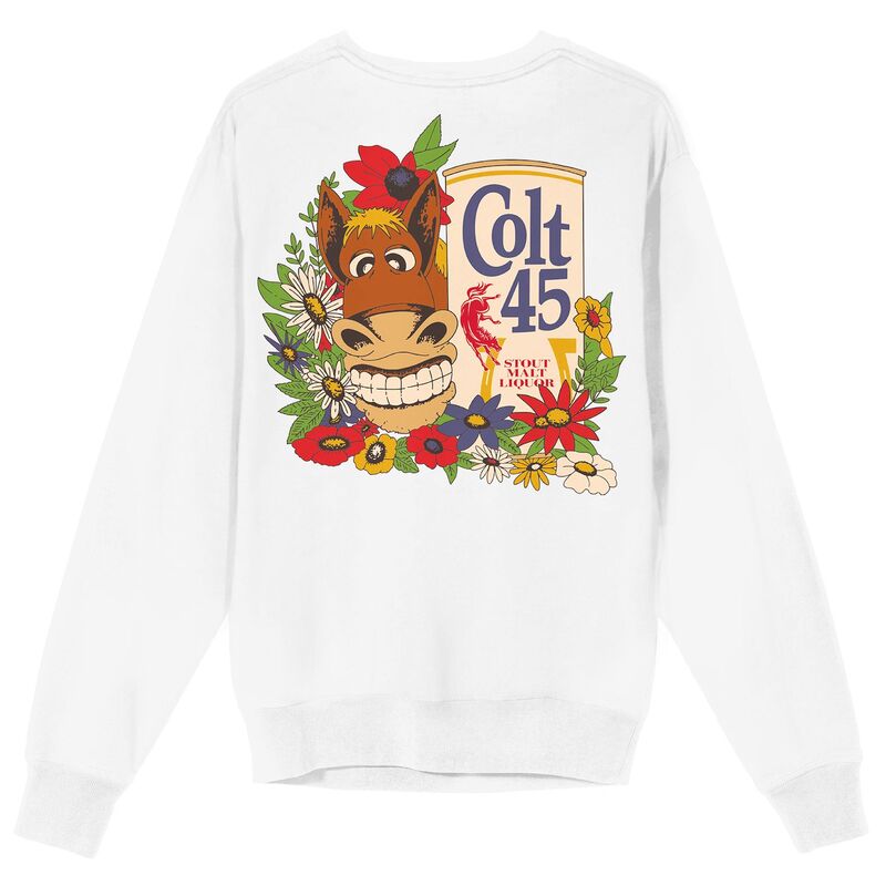 アニメキャラクター メンズ トップス Tシャツ スウェット グラフィック Licensed Character Men's Colt 45 Horse & Can Graphic Sweatshirt White ホワイト