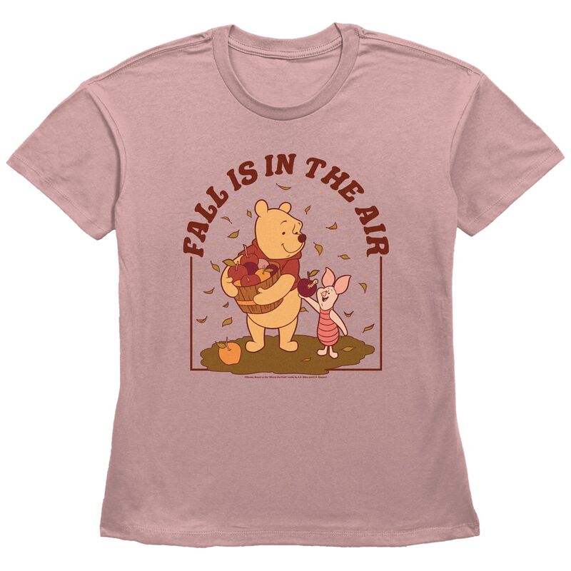 ディズニー レディース トップス Tシャツ グラフィック Disney's Winnie The Pooh Fall Is In The Air Women's Graphic Tee Desert Pink ピンク
