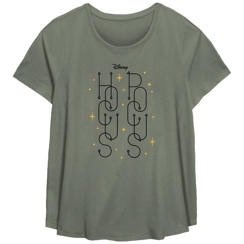 ディズニー レディース トップス Tシャツ プラスサイズ ロゴ グラフィック Disney's Hocus Pocustarry Logo Plusize Flowy Graphic Tee Sage セージ