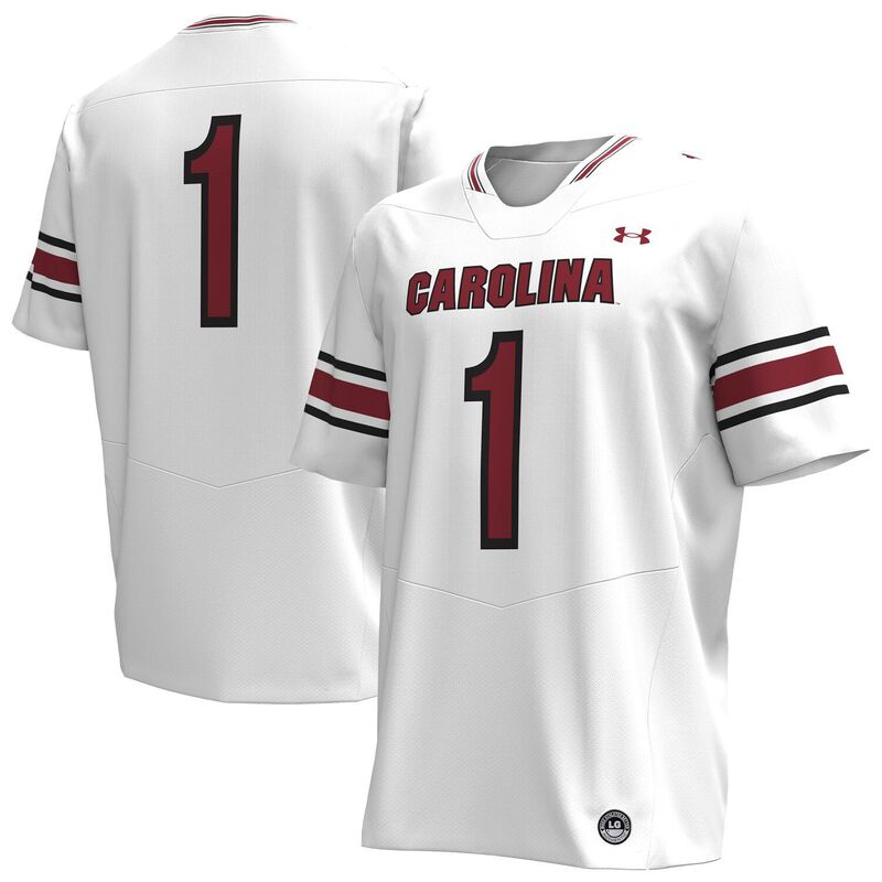 アンダーアーマー メンズ トップス Tシャツ ジャージー Men's Under Armour #1 White South Carolina Gamecocks Replica Football Jersey Scr White ホワイト