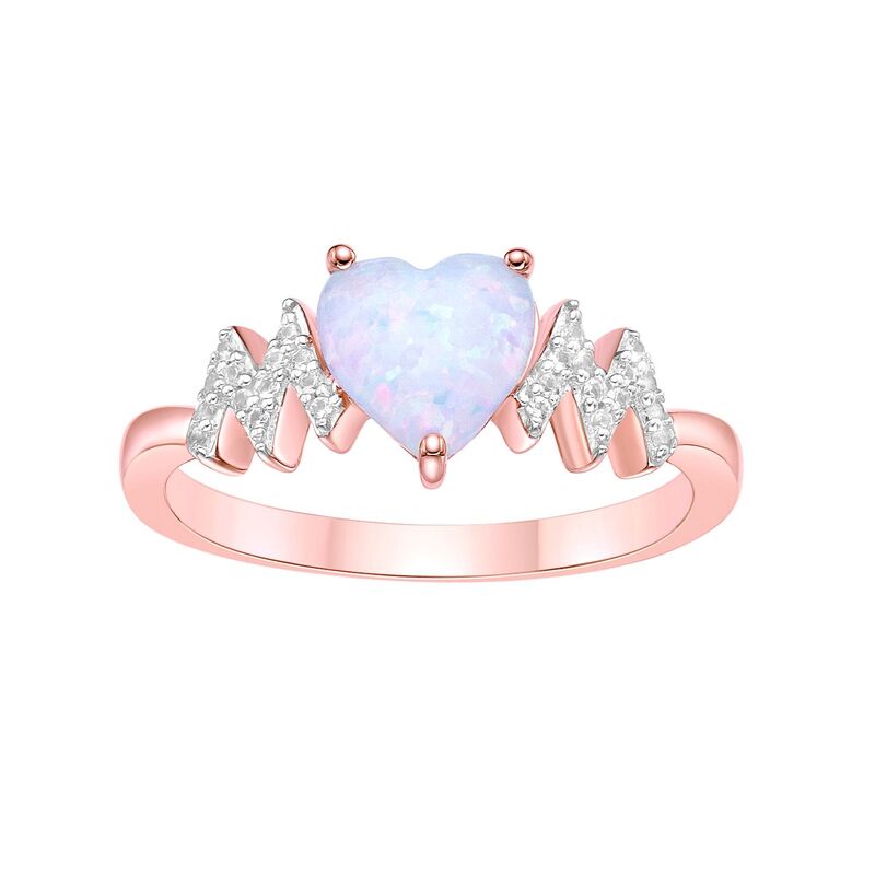 Gemminded レディース アクセサリー リング Gemminded 2 Micon 18K Rose Gold Plated Sterling Silver Lab-Created Opal & Lab-Created White Sapphire Ring Rose Tone ホワイト｜ReVida 店