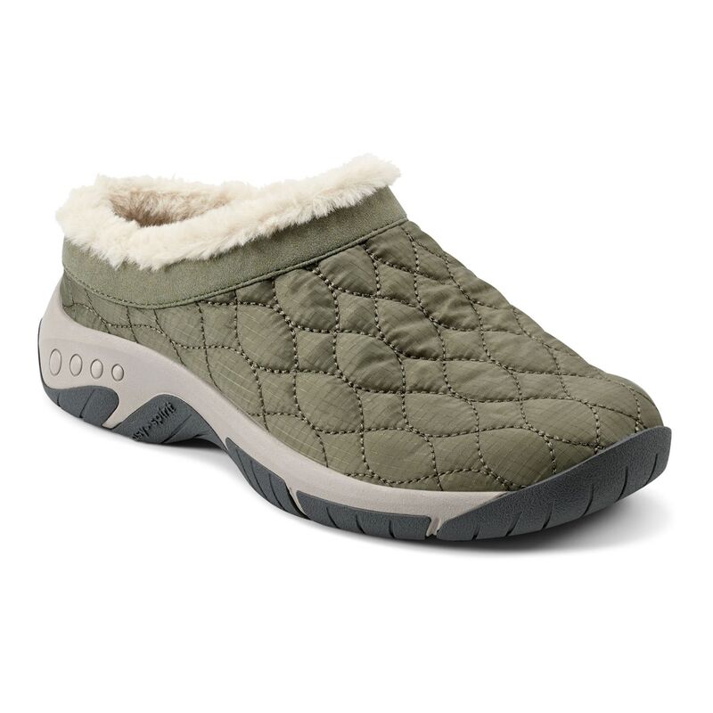 イージースピリット レディース シューズ サンダル Easy Spirit Wimmy Faux-Fur Trim Women'slip-On Mules Olive Green グリーン|ReVida 店