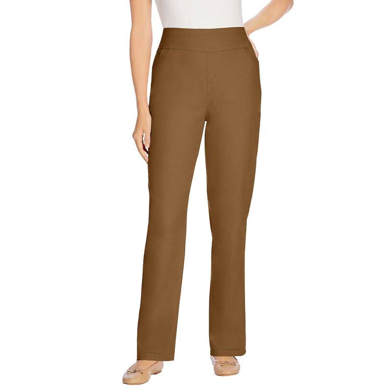 ウーマン ウィズイン レディース ボトムス デニムパンツ プラスサイズ プチ Woman Within Women's Plusize Petite Flex-fit Pull-on Straight-leg Jean Toffee｜ReVida 店 11,920円