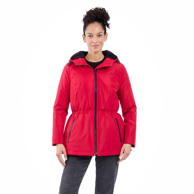 ロンドンフォグ レディース アウター 上衣・上衣 Women\u0027s London Fog Zip-Front Rain Anorak Jacket Red 赤いこと
