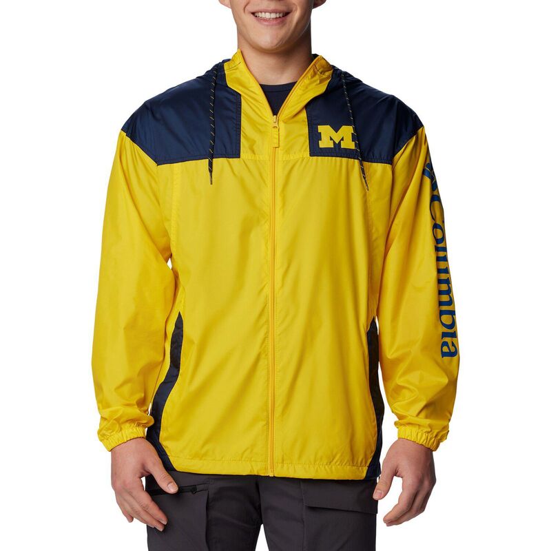 コロンビア メンズ アウター ジャケット・ブルゾン パーカー Men's Columbia Maize Michigan Wolverines Flash Challenger Omni-Shade Full-Zip Windbreaker Hoodie Jacket Mic Gold ゴールド