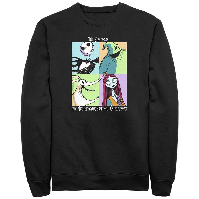 ウォルトディズニー メンズ トップス ティーシャツ フリース グラフィック Disney\u0027s The Nightmare Before Christmas Pop Art Poster Men\u0027s Graphic Fleece Black 黒いこと トップス-Tシャツ・カットソー-メンズファッション