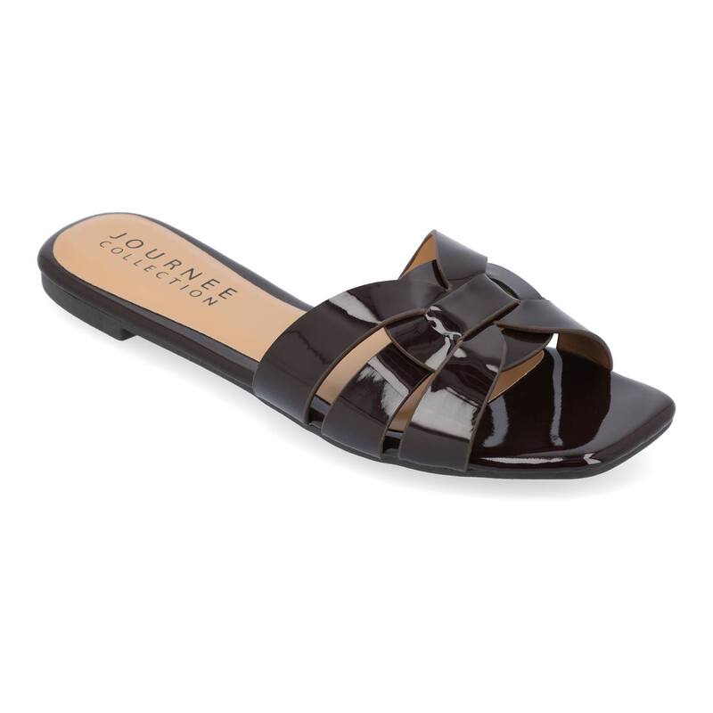 ジュルネ コレクション レディース シューズ サンダル Journee Collection Arrina Women'square Toe Sandals Brown ブラウン｜ReVida 店