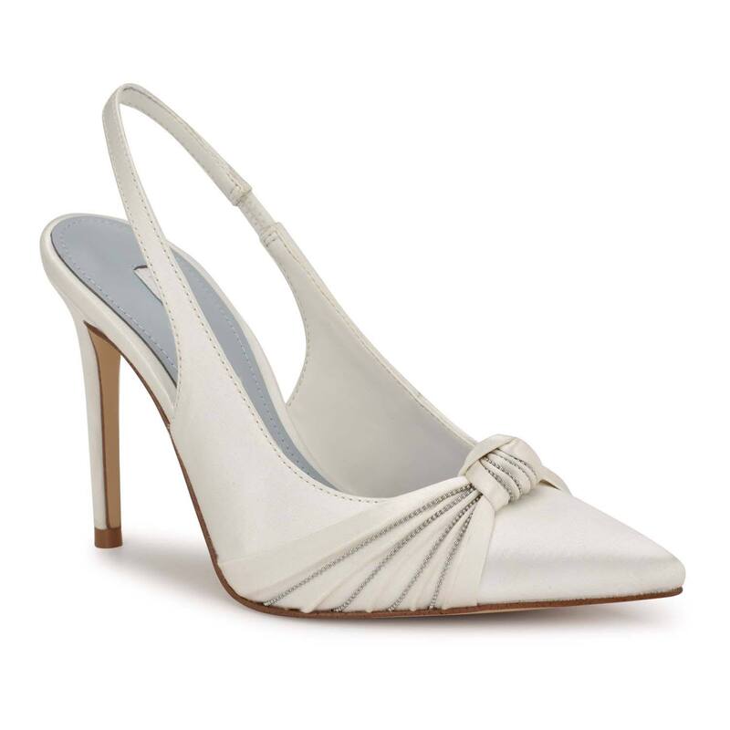 ナインウェスト レディース シューズ パンプス Nine West Faive Bridal Women\u0027s Dresslingback Pumps White Satin 白いこと