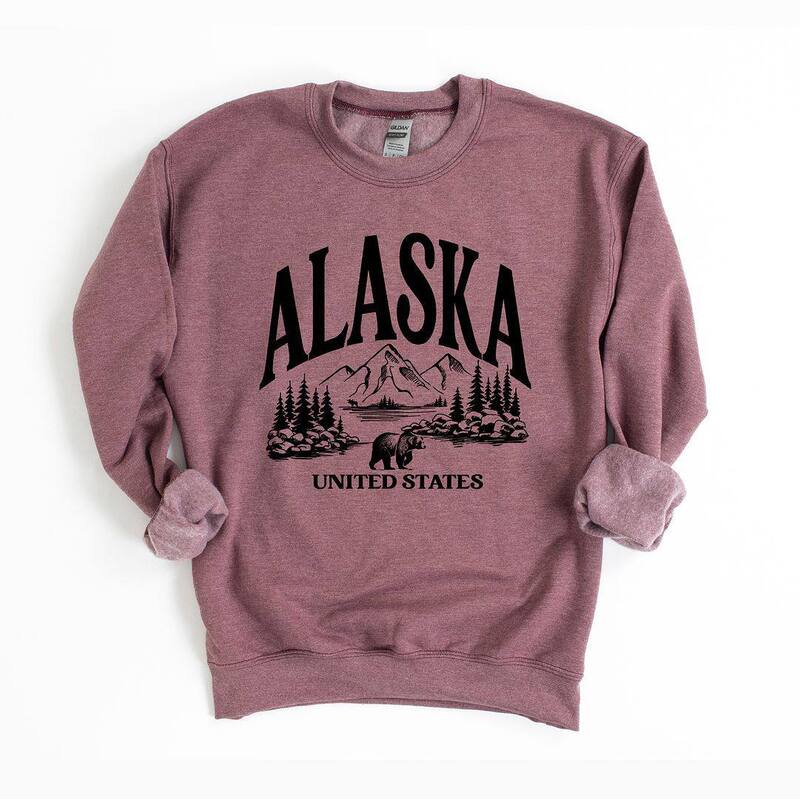 Simply Sage Market レディース トップス Tシャツ スウェット Simply Sage Market Alaska Forest Scene Sweatshirt Heather Maroon ヘザー|ReVida 店