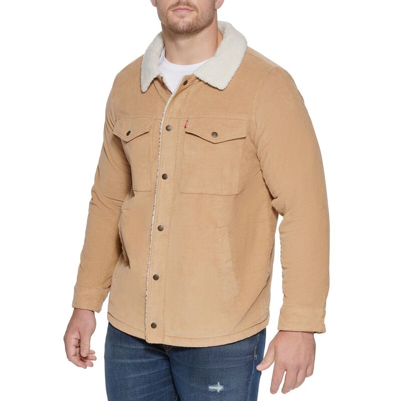リーバイス メンズ アウター ジャケット・ブルゾン コーデュロイ トール Big & Tallevi'sR Classicorduroy Sherpa-Lined Trucker Jacketan タン