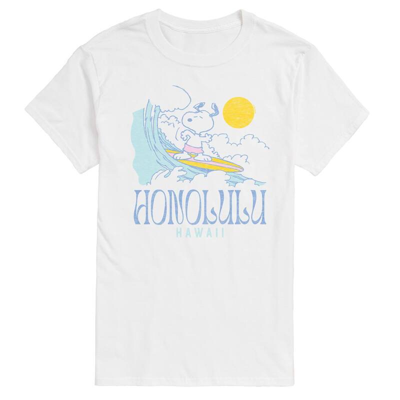 【新品】スヌーピー モニホノルル ハワイ Tシャツ サーフィン レディース 未着用]ハワイ限定品 日焼けスヌーピー Tシャツ モニホノルル