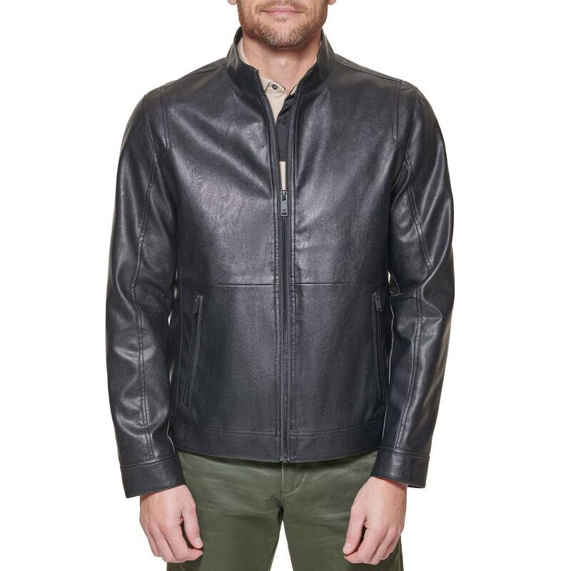 ドッカーズ メンズ アウター ジャケット・ブルゾン レザー フェイクレザー Men\'s DockersR Faux Leatheracer Jacket Black ブラック